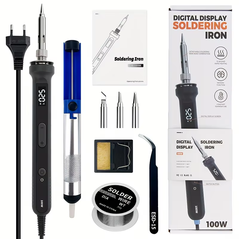 Gadgets For Electronics - 100W 디지털 납땜 인두 키트 오토바이