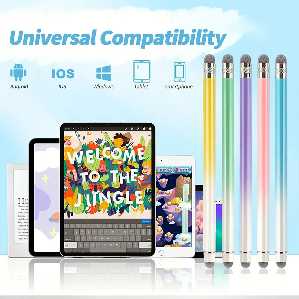 Smart Pen Digital - 1팩 터치펜, 태블릿에 적합, 범용 정전식