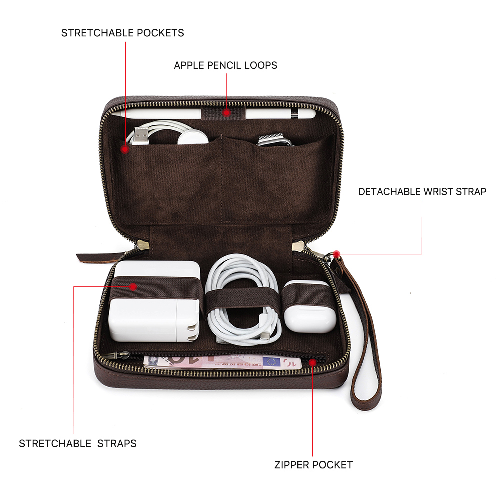 정품 가죽 휴대용 USB 데이터 케이블 보관 가방, 이 - Electronics And Gadgets With A 리뷰 및 가격
