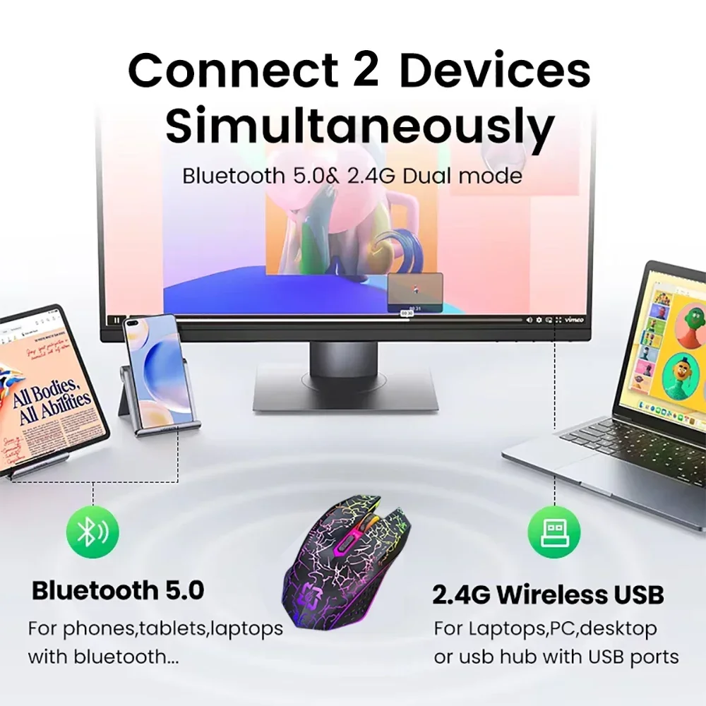 Bluetooth 5.2 마우스 RGB 2.4G 무선  - Auto Mouse Mover 리뷰 및 가격